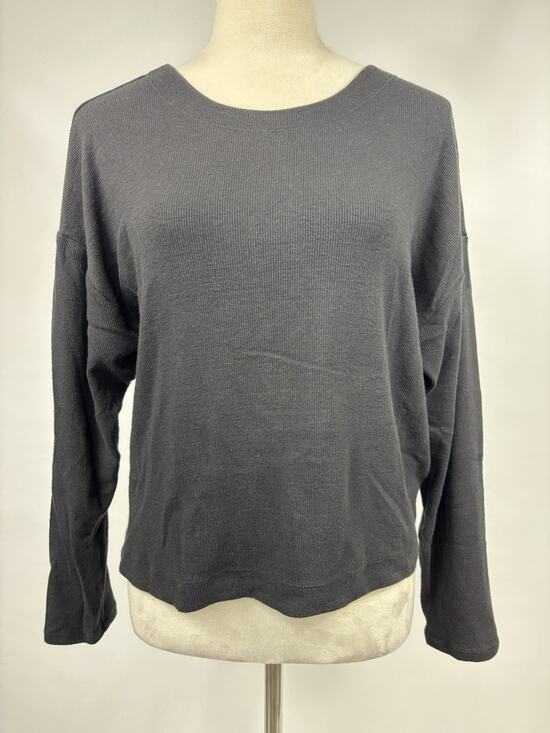 Athleta Tops - Athleta Presence Twist Sweatshirt Black Size Medium Long Sleeve Low Back Cropped